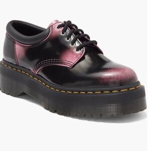 Dr. Martens Shiny Black and Pink Platforms